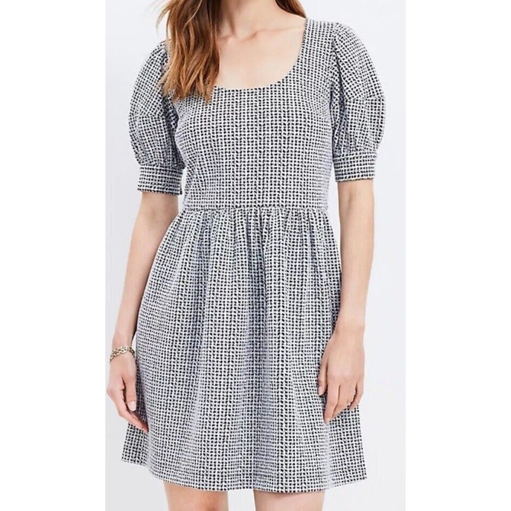Loft Textured Scoop Neck Swing Dress